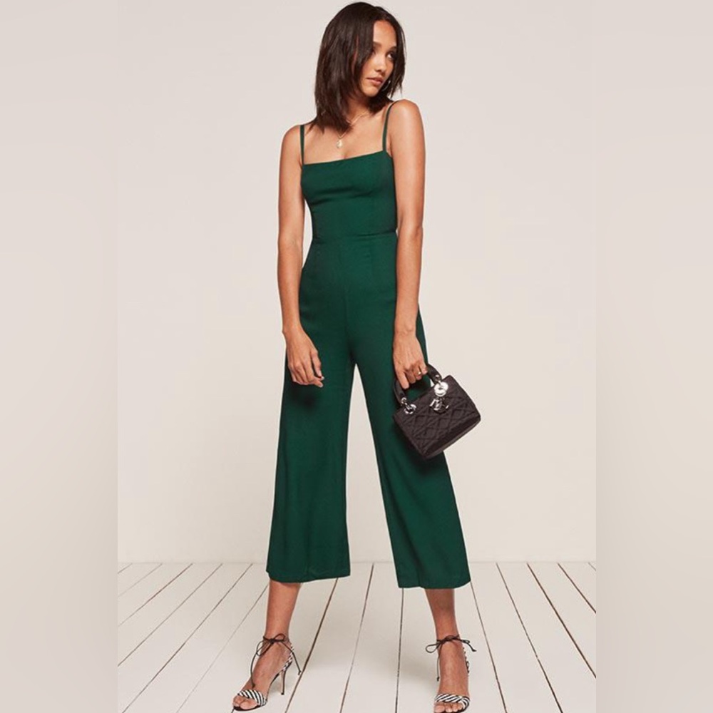 Reformation Green Jumpsuit